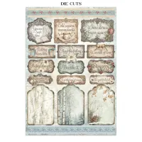 Stamperia White Christmas Junk Journal Stickers, Backgrounds, Cut-Outs by Cristina Radovan (SBJK28)